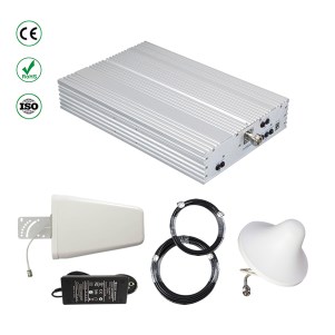 Pro triple band cell phone signal booster to improve calls and 3G, 4G data services